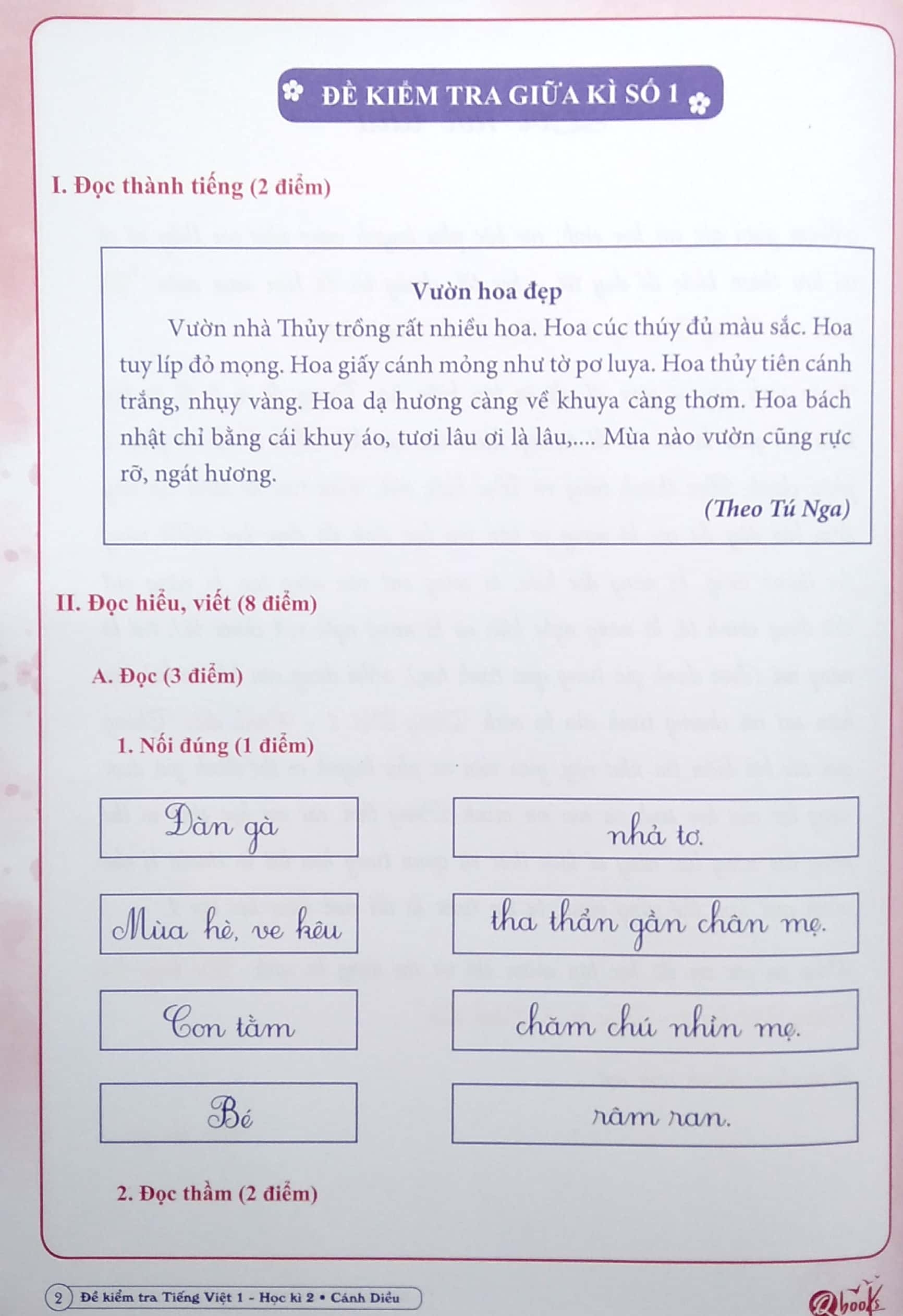 De Kiem Tra Tieng Viet Lop 1 - Hoc Ki 2 (Canh Dieu)