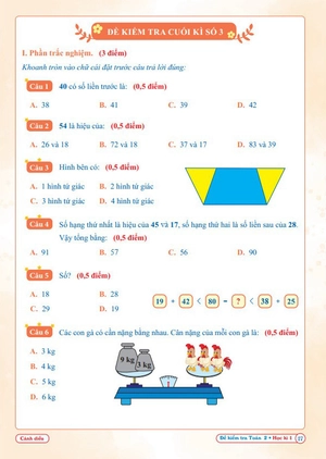 đề kiểm tra toán 2 - học kì 1 (cánh diều)