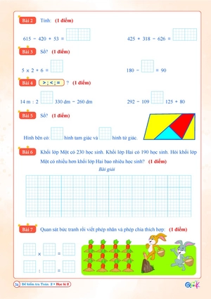 đề kiểm tra toán 2 - học kì 2 (cánh diều)