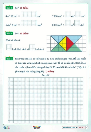 đề kiểm tra toán 4 - học kì 2 (cánh diều)