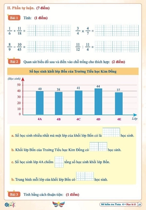 đề kiểm tra toán 4 - học kì 2 (cánh diều)
