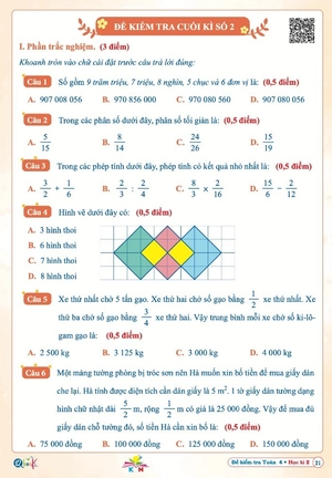 đề kiểm tra toán 4 - học kì 2 (kết nối)