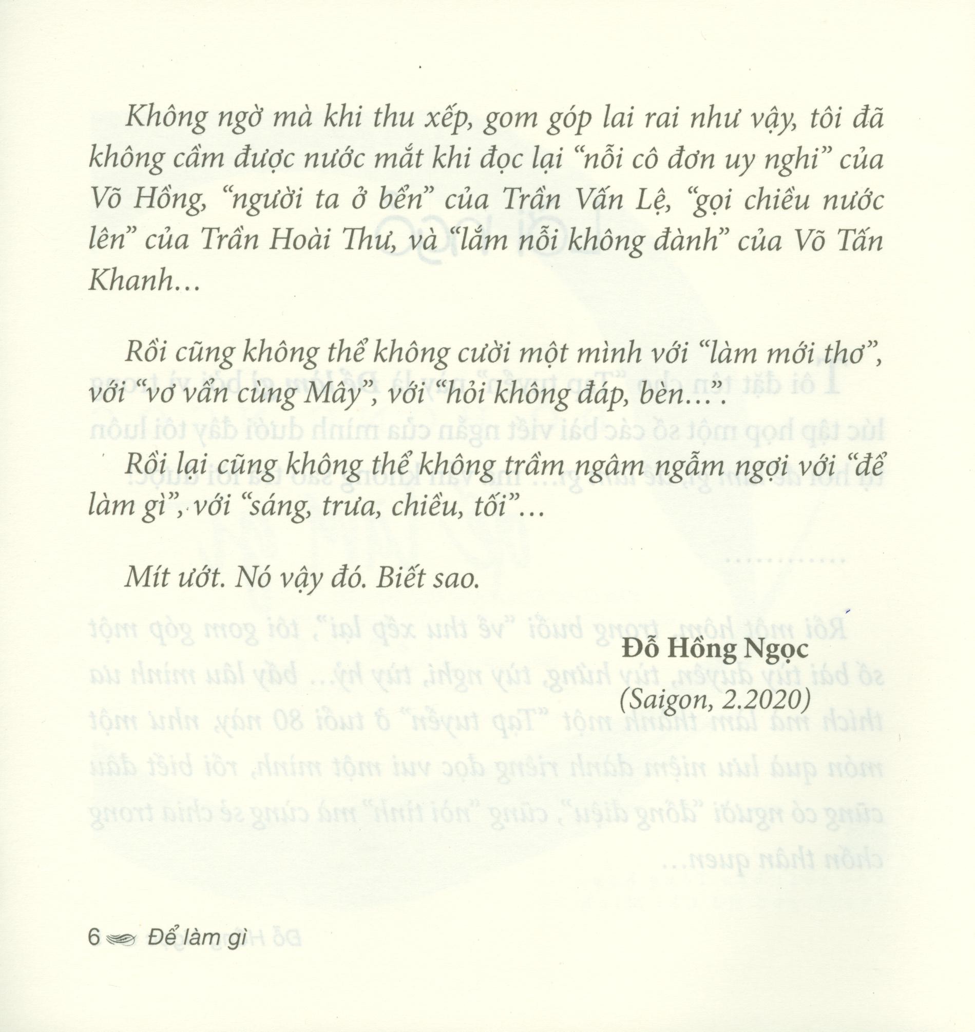 để làm gì - tạp bút