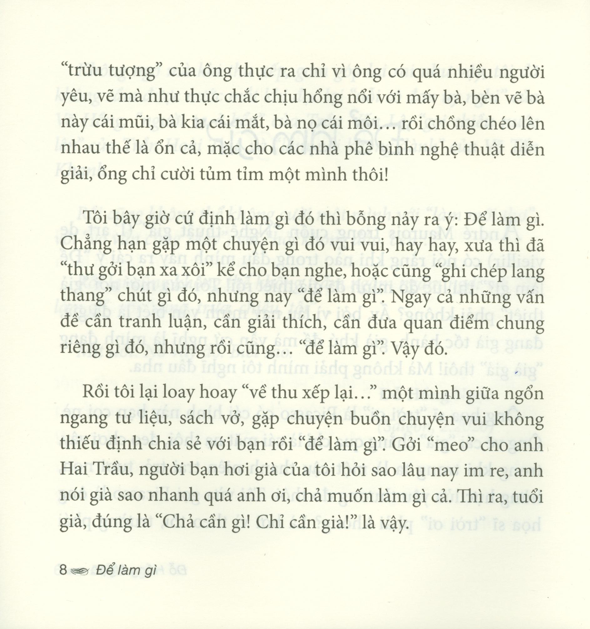 để làm gì - tạp bút