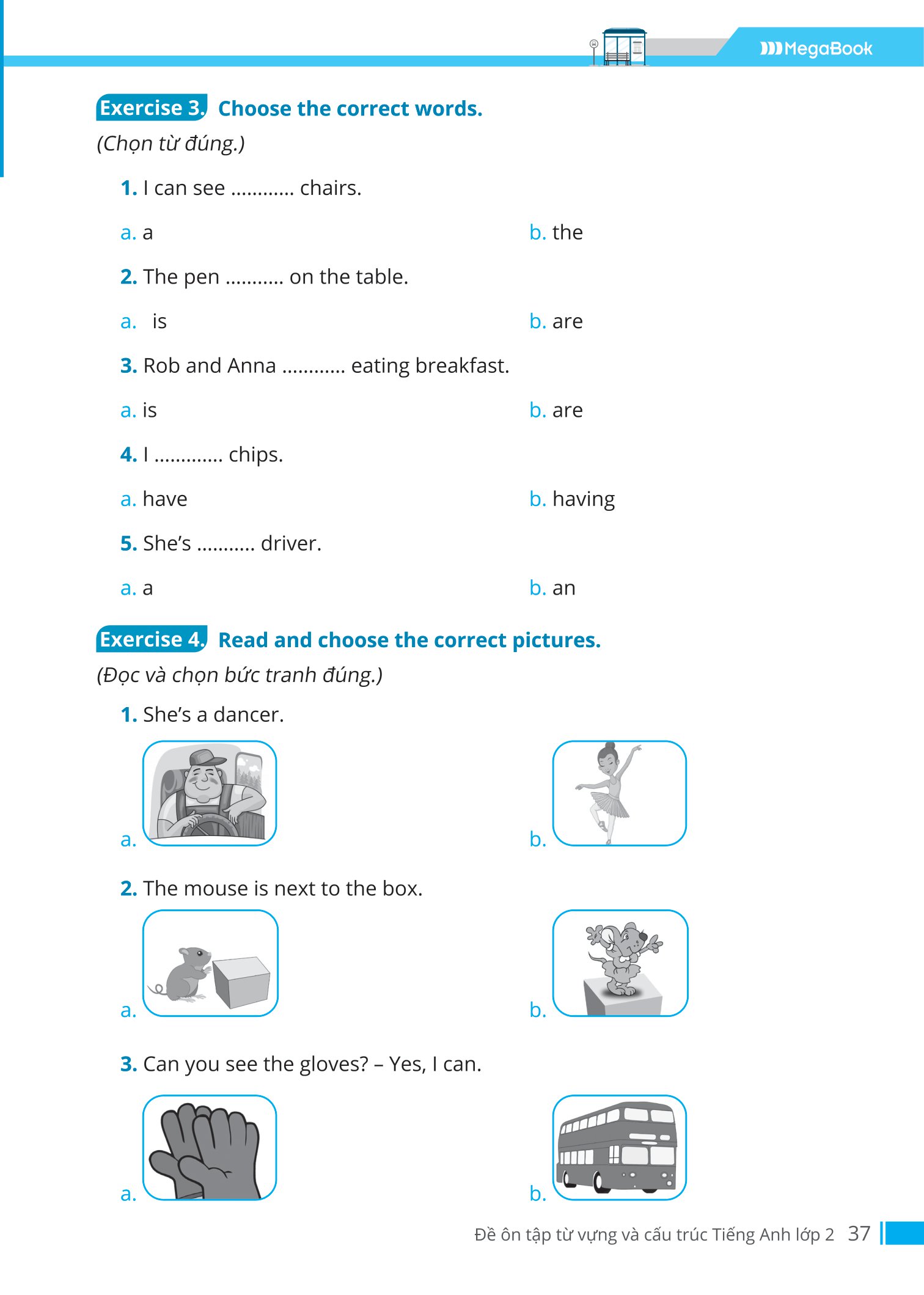 đề ôn tập từ vựng và cấu trúc tiếng anh lớp 2
