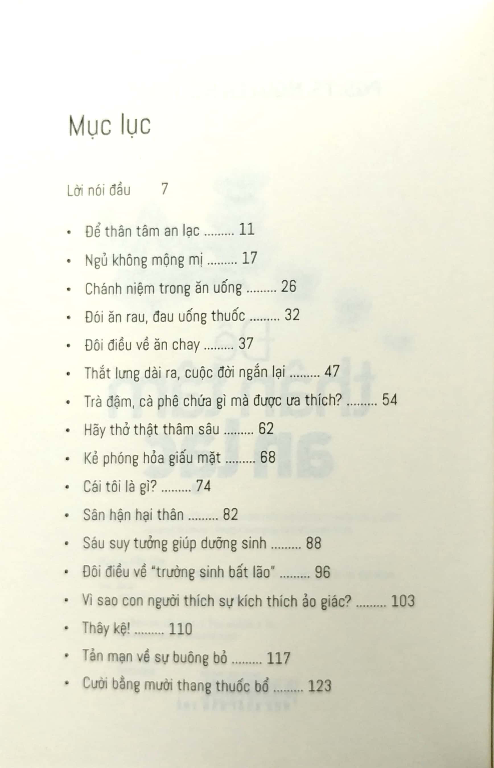 để thân tâm an lạc