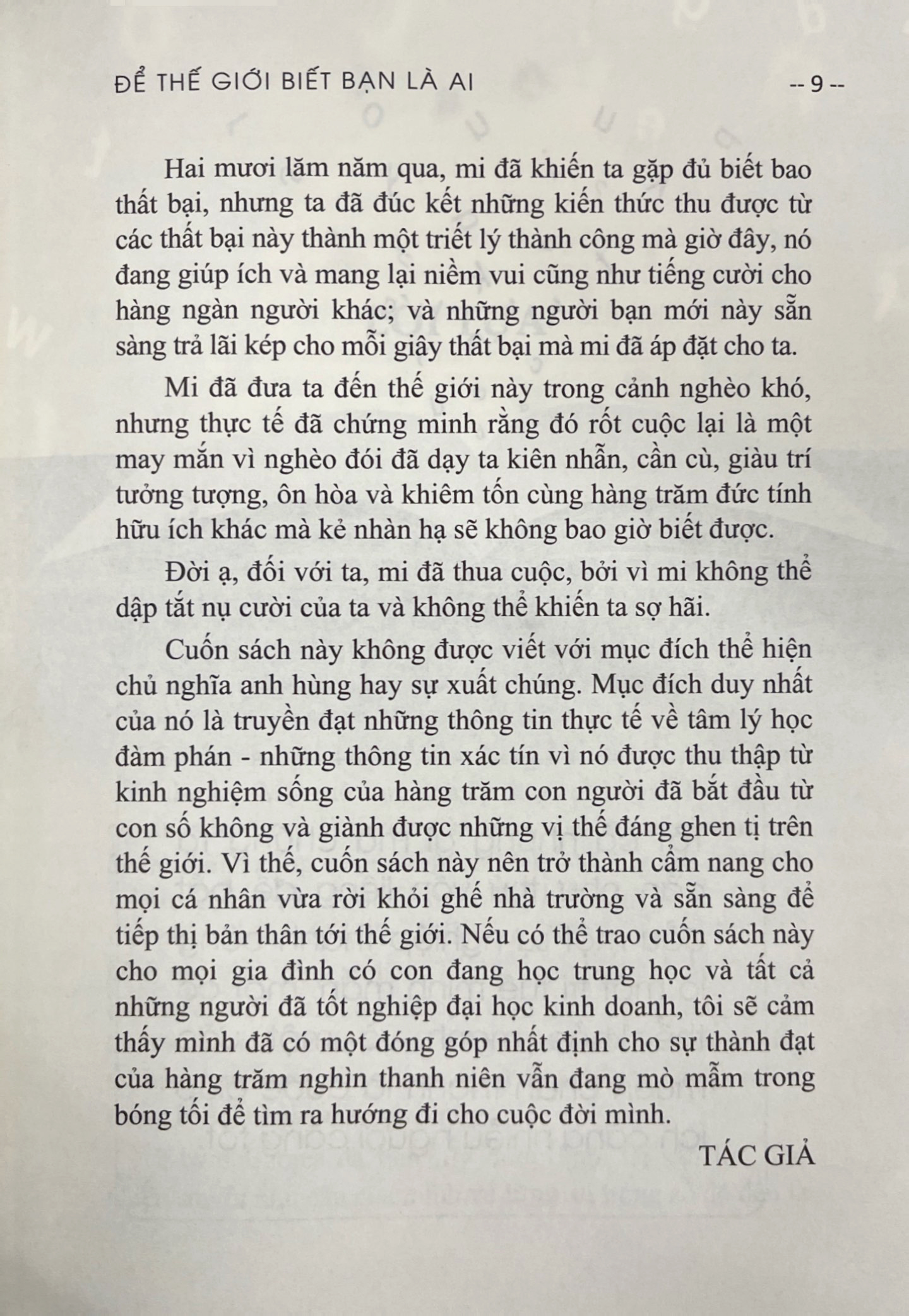 để thế giới biết bạn là ai