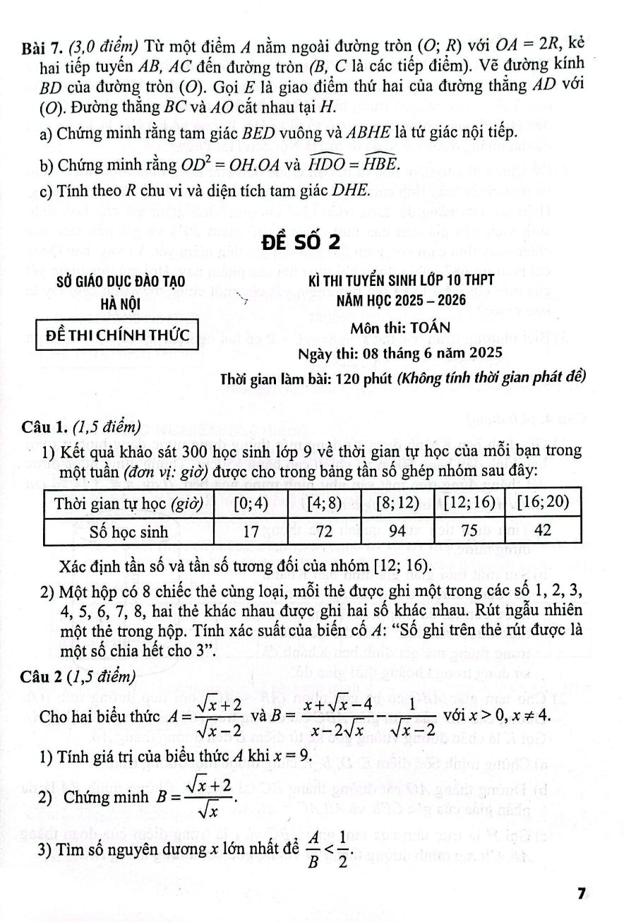 Đề Thi Vào Lớp 10 - Môn Toán