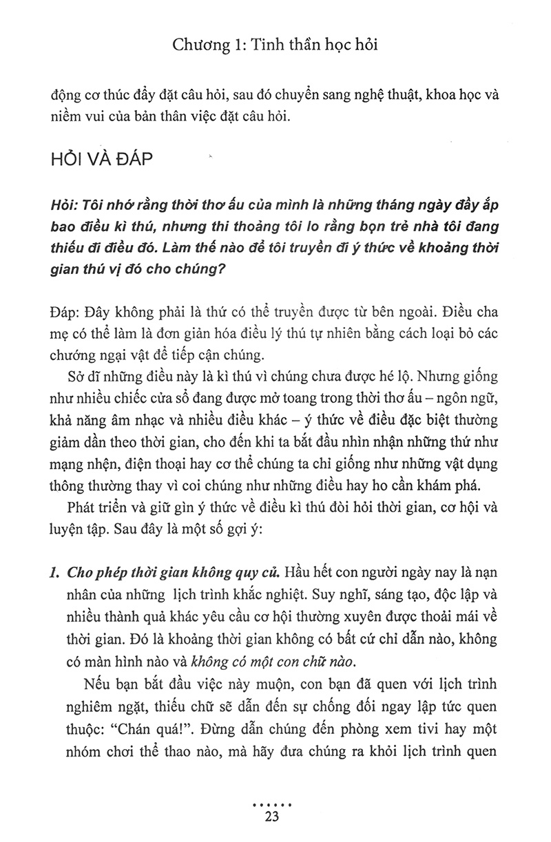 để trẻ tự do suy nghĩ