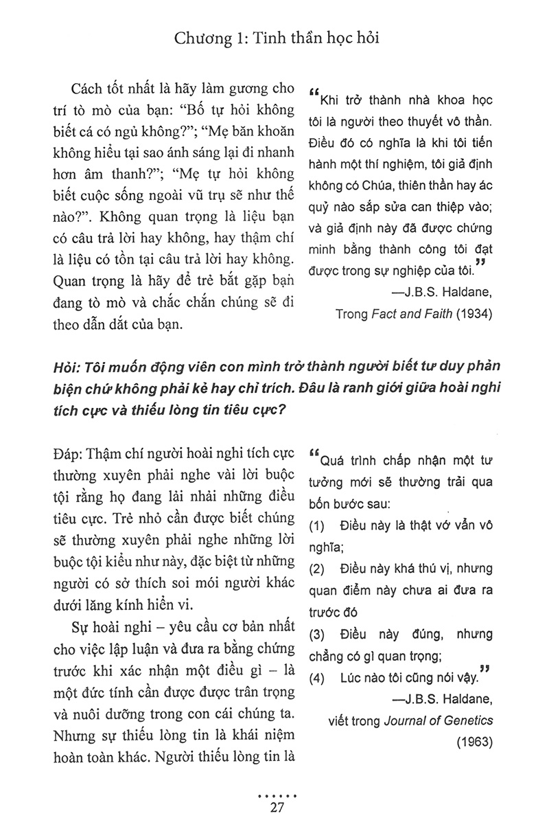 để trẻ tự do suy nghĩ