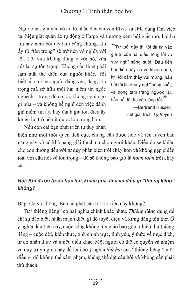 để trẻ tự do suy nghĩ