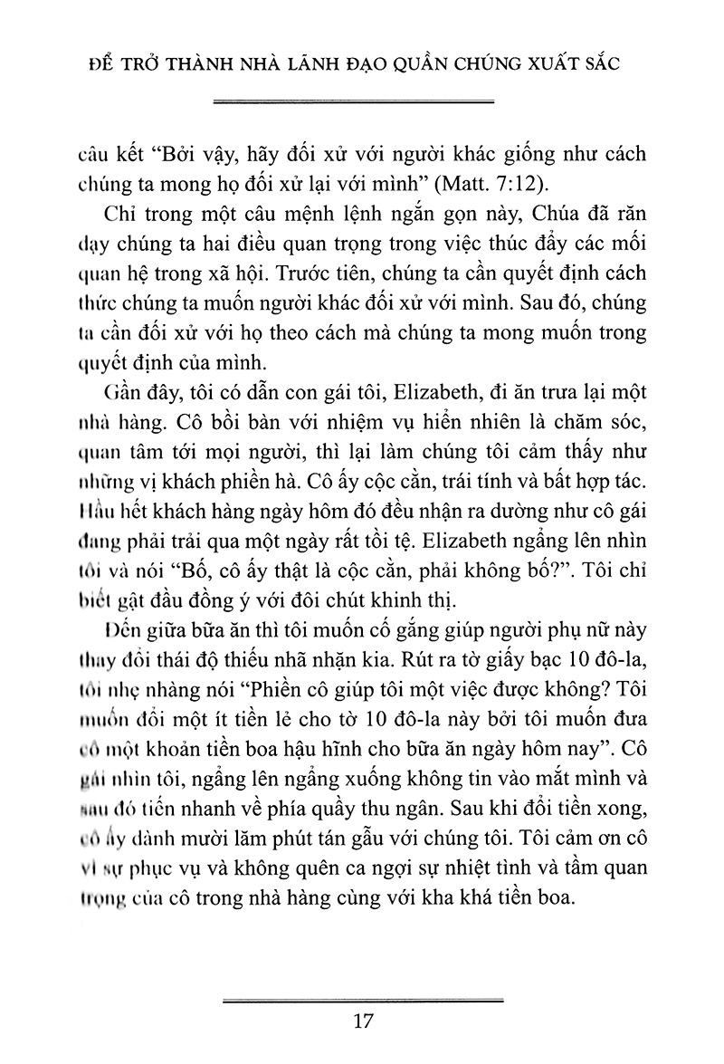 để trở thành nhà lãnh đạo quần chúng xuất sắc