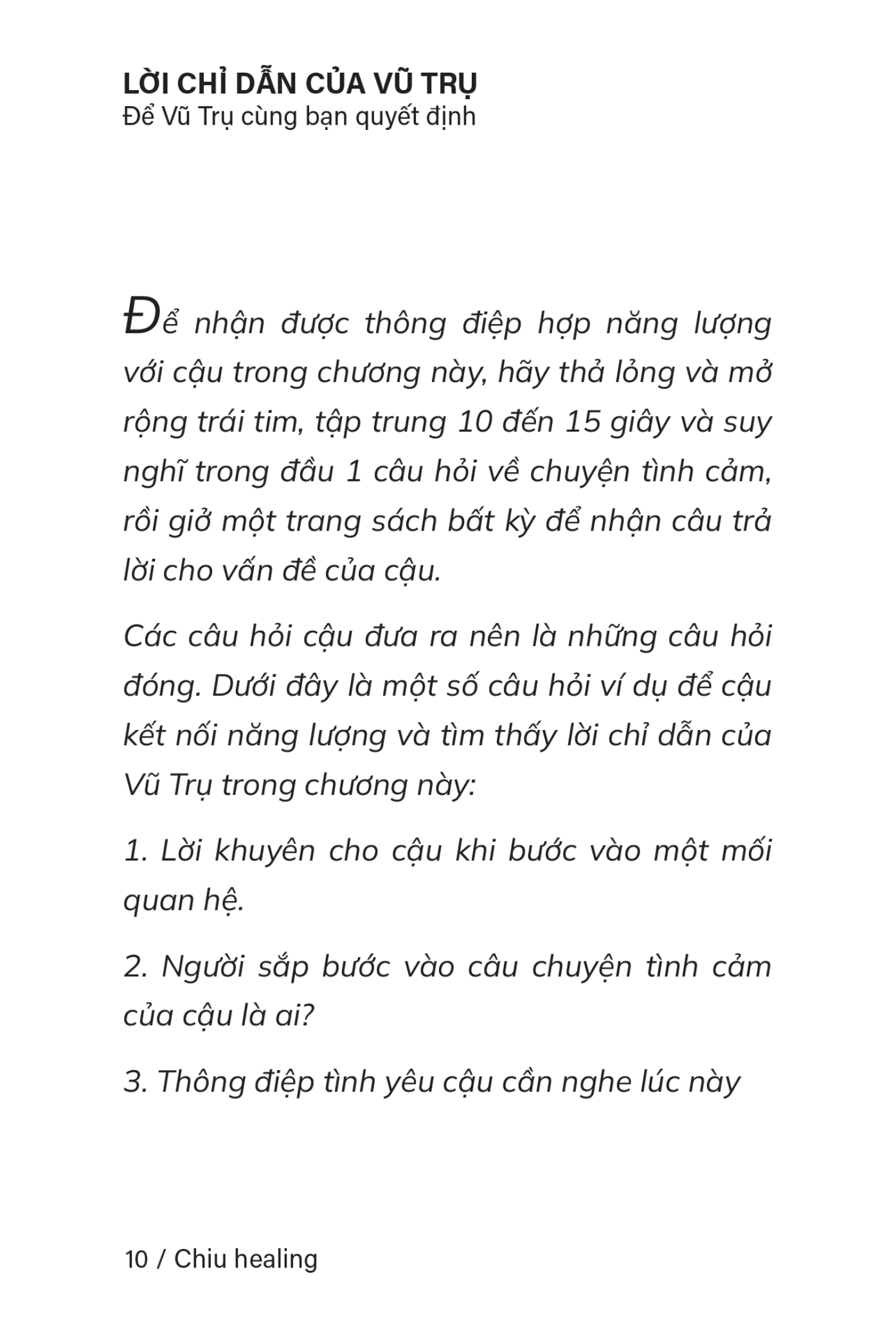 để vũ trụ cùng bạn quyết định - lời chỉ dẫn của vũ trụ