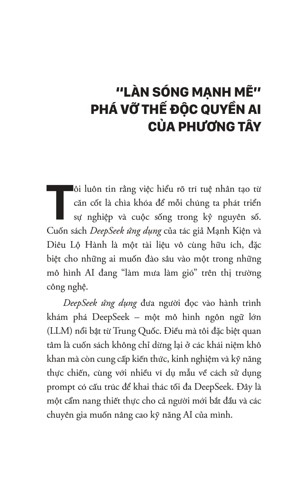 Deepseek Ung Dung - Lam Chu AI Ma Nguon Mo, Tu Co Ban Den Thuc Chien