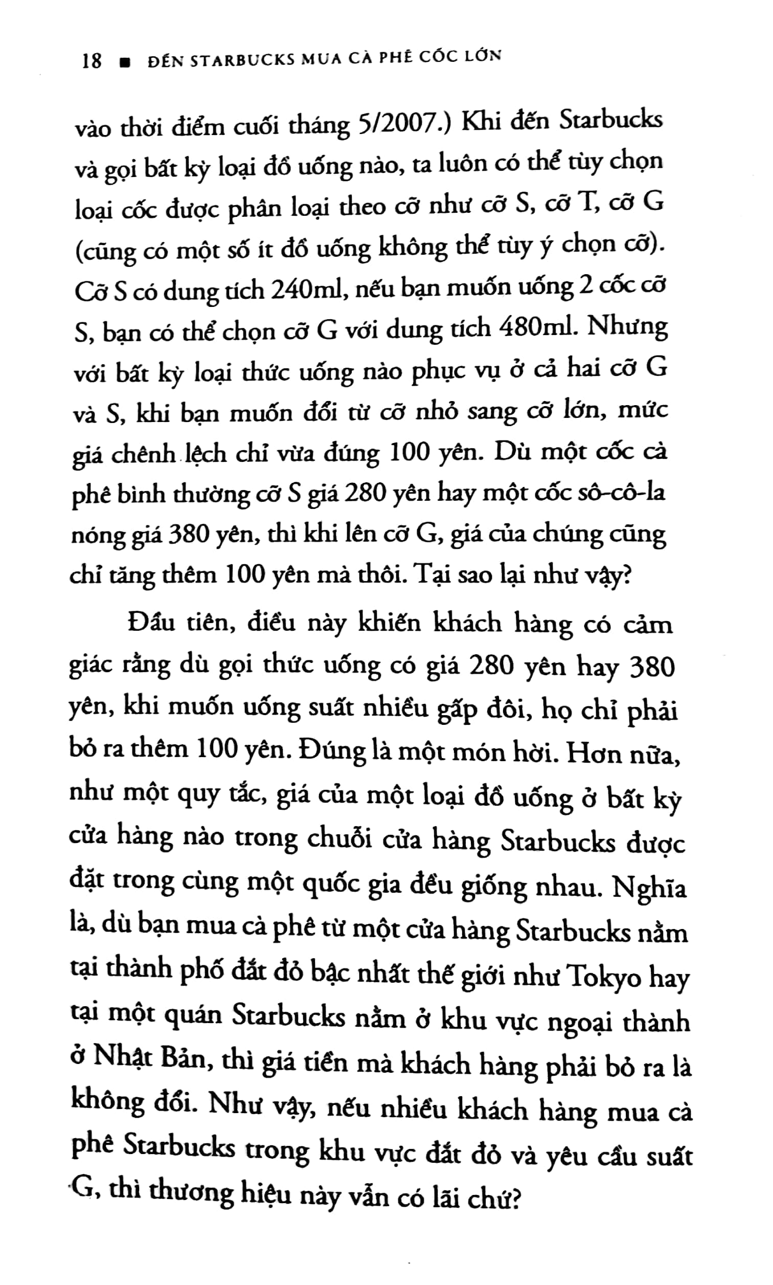 đến starbucks mua cà phê cốc lớn