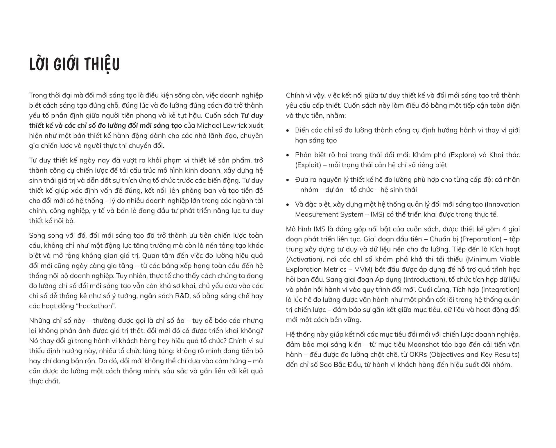 Design Thinking And Innovation Metrics - Tu Duy Thiet Ke Va Cac Chi So Do Luong Doi Moi Sang Tao