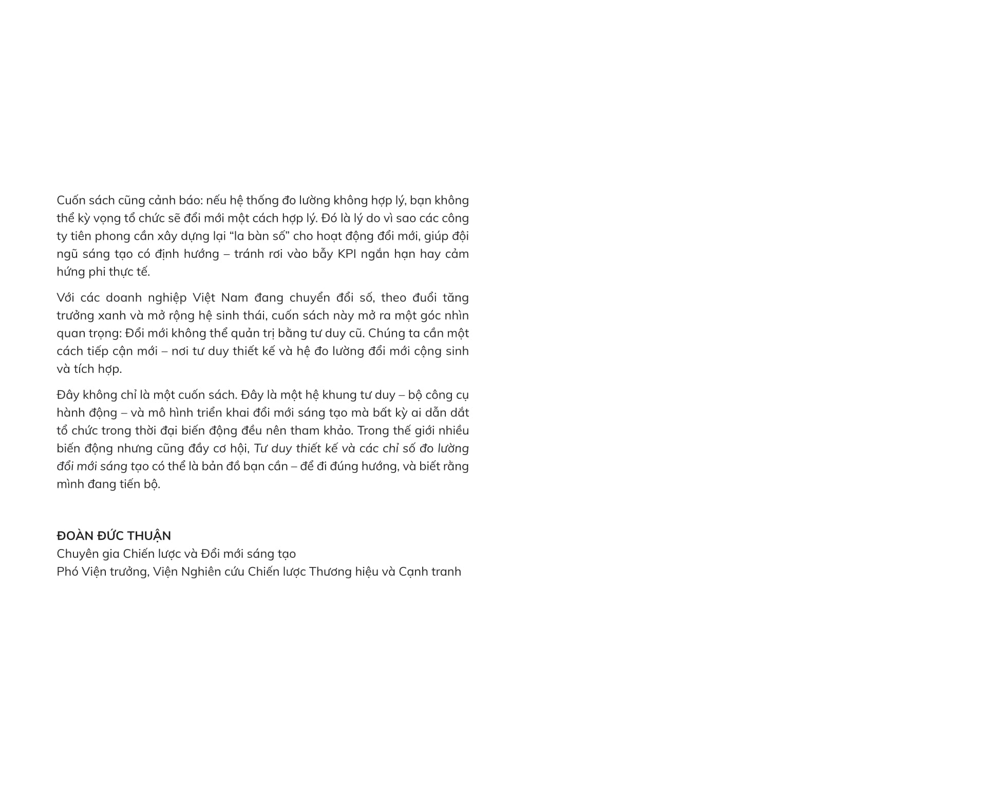 Design Thinking And Innovation Metrics - Tu Duy Thiet Ke Va Cac Chi So Do Luong Doi Moi Sang Tao