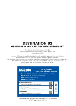destination b2 - grammar and vocabulary with answer key (tái bản 2024)