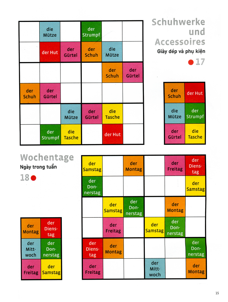 deutsch wodoku (a1-a2) - vui học từ vựng với ô chữ sudoku