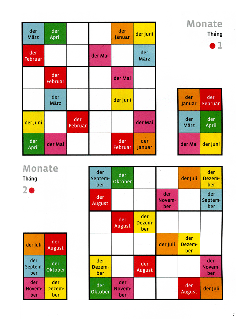 deutsch wodoku (a1-a2) - vui học từ vựng với ô chữ sudoku