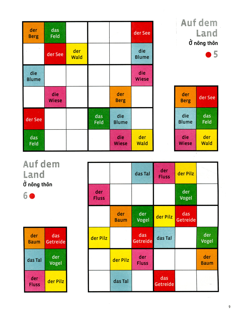 deutsch wodoku (a1-a2) - vui học từ vựng với ô chữ sudoku