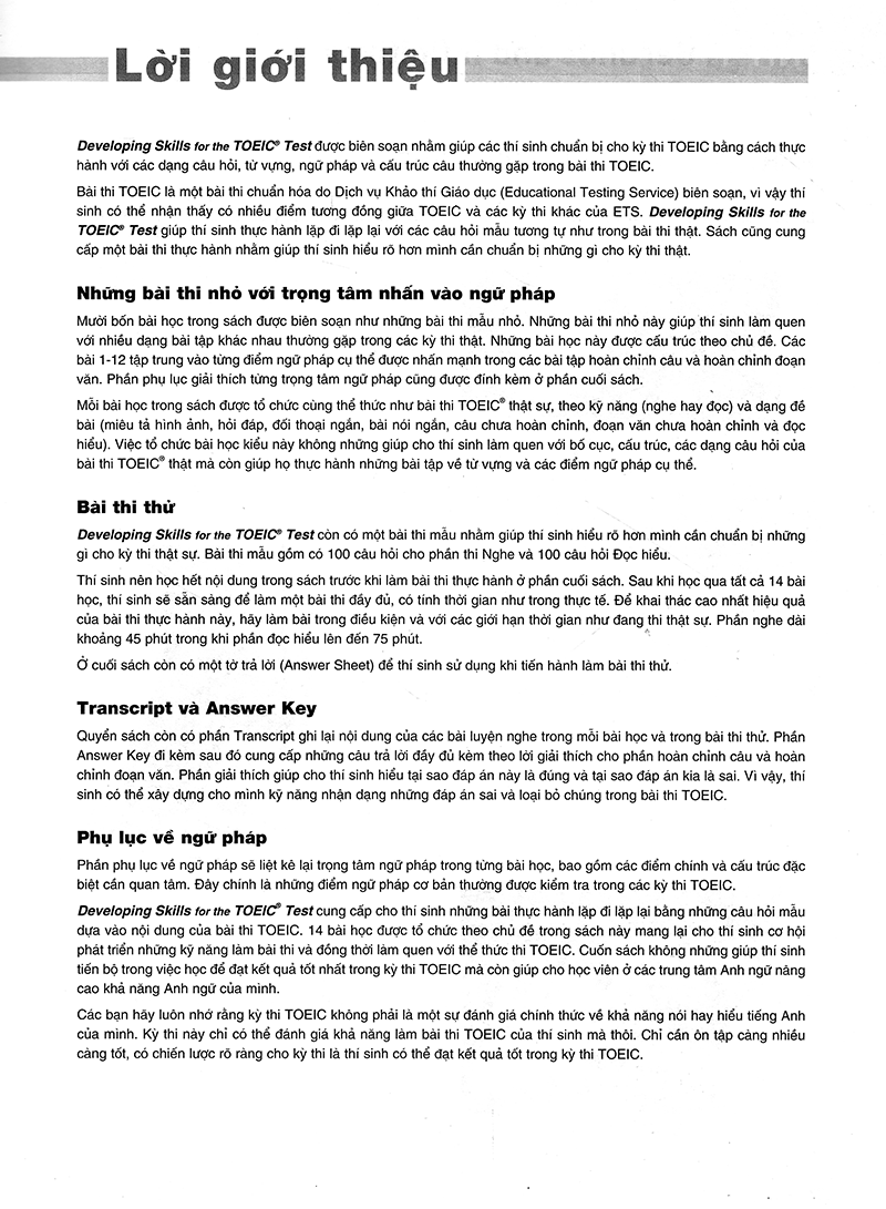 developing skills for the toeic test