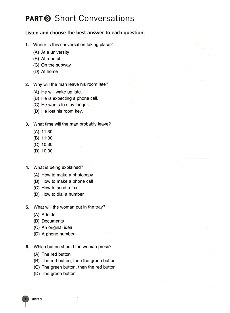 developing skills for the toeic test