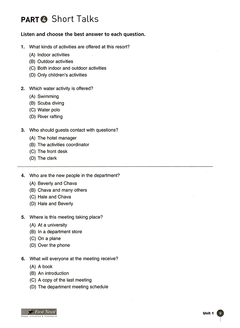 developing skills for the toeic test