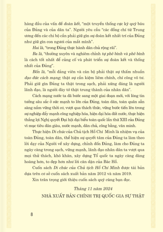 di chúc của chủ tịch hồ chí minh