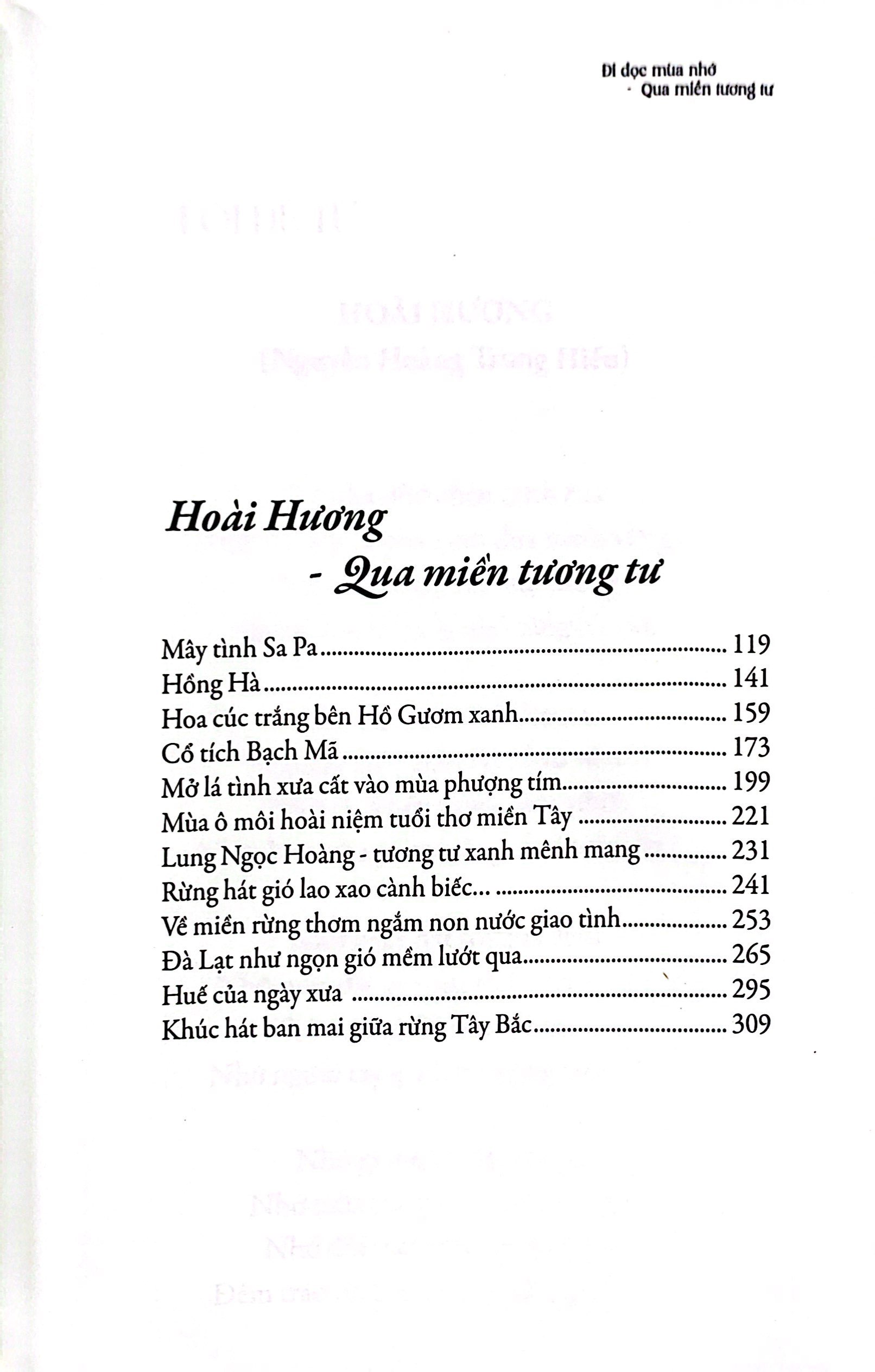 đi dọc mùa nhớ - qua miền tương tư