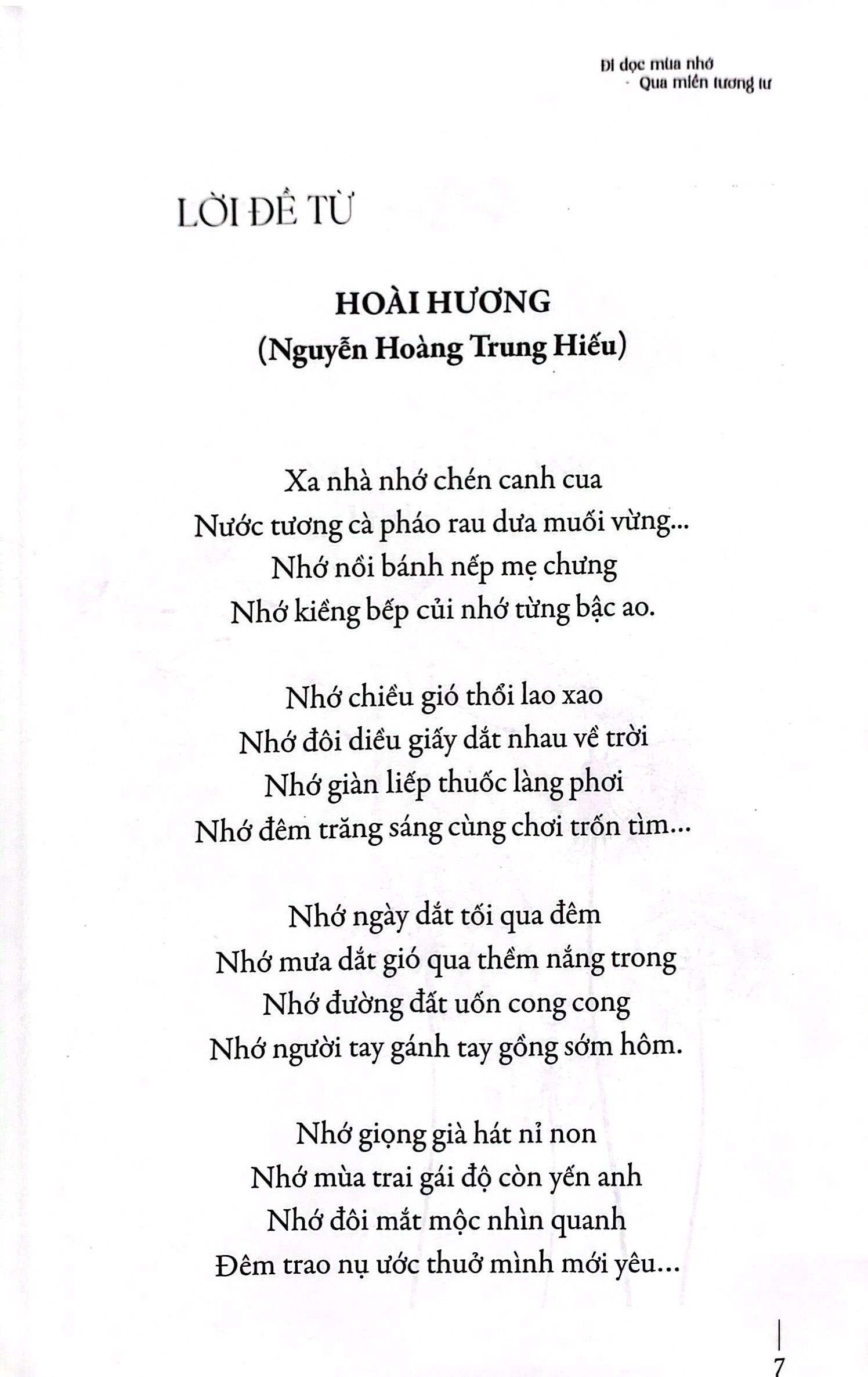 đi dọc mùa nhớ - qua miền tương tư