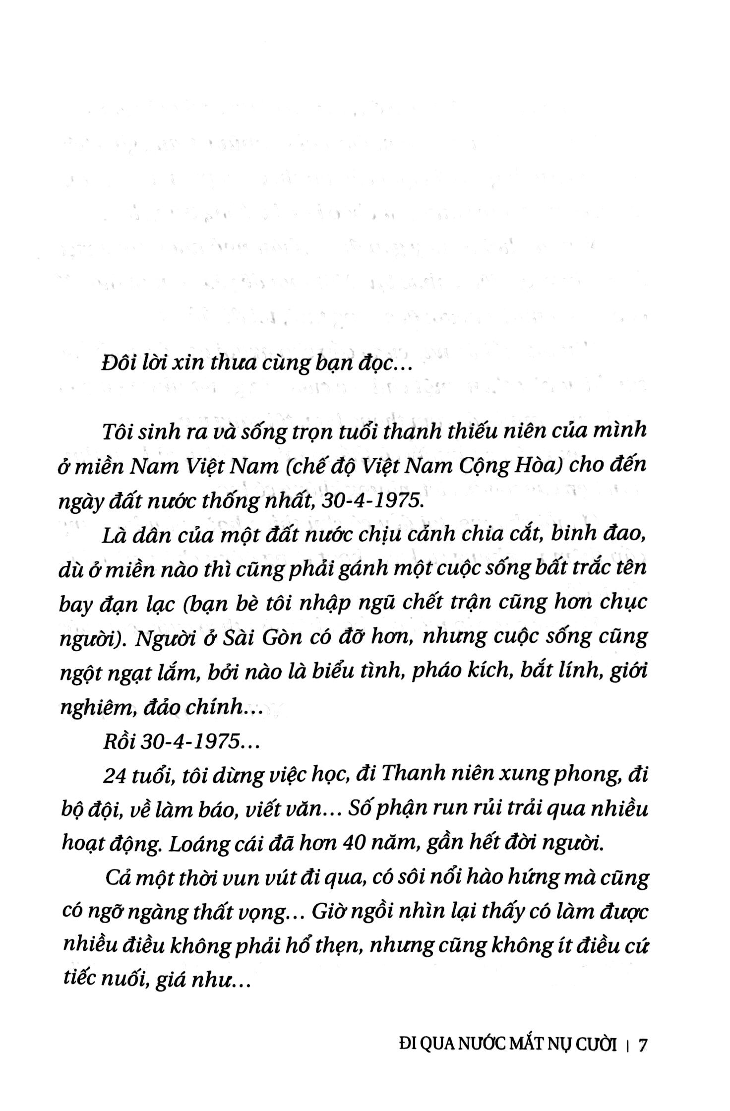 đi qua nước mắt nụ cười