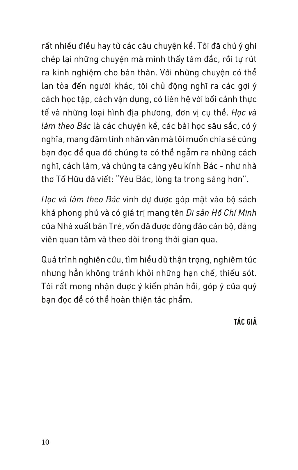 di sản hồ chí minh - học và làm theo bác