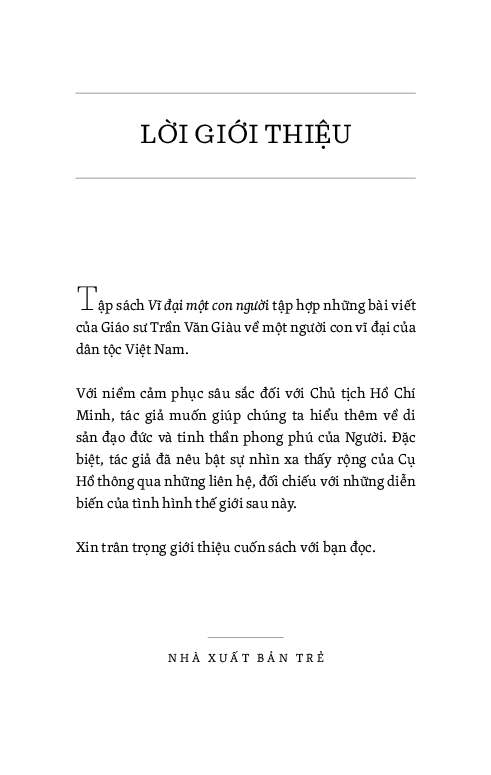 di sản hồ chí minh - vĩ đại một con người (tái bản 2020)