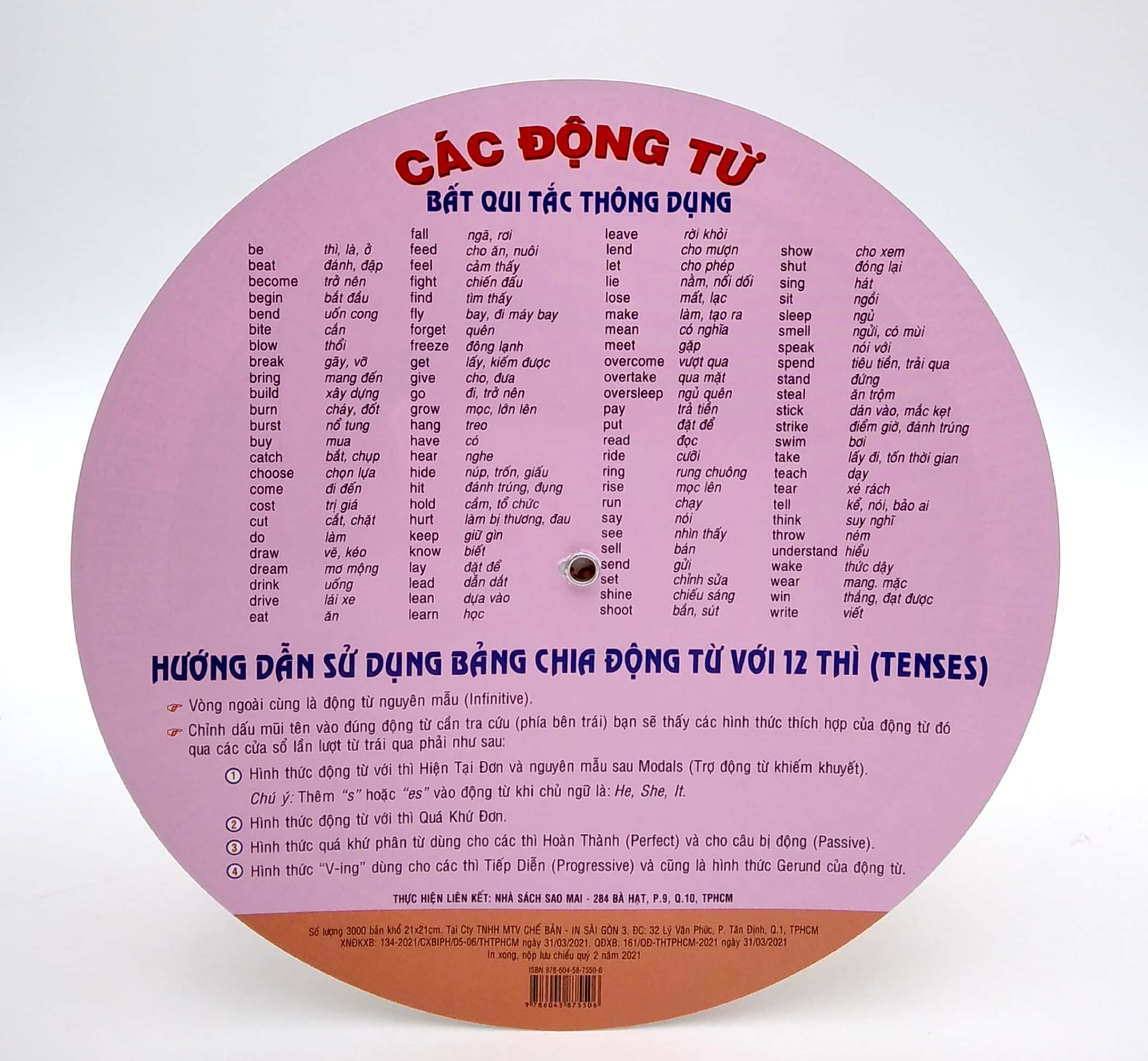 đĩa xoay động từ bất qui tắc tiếng anh