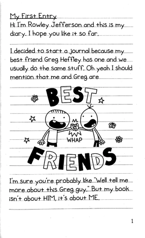 diary of an awesome friendly kid: rowley jefferson's journal (diary of a wimpy kid)