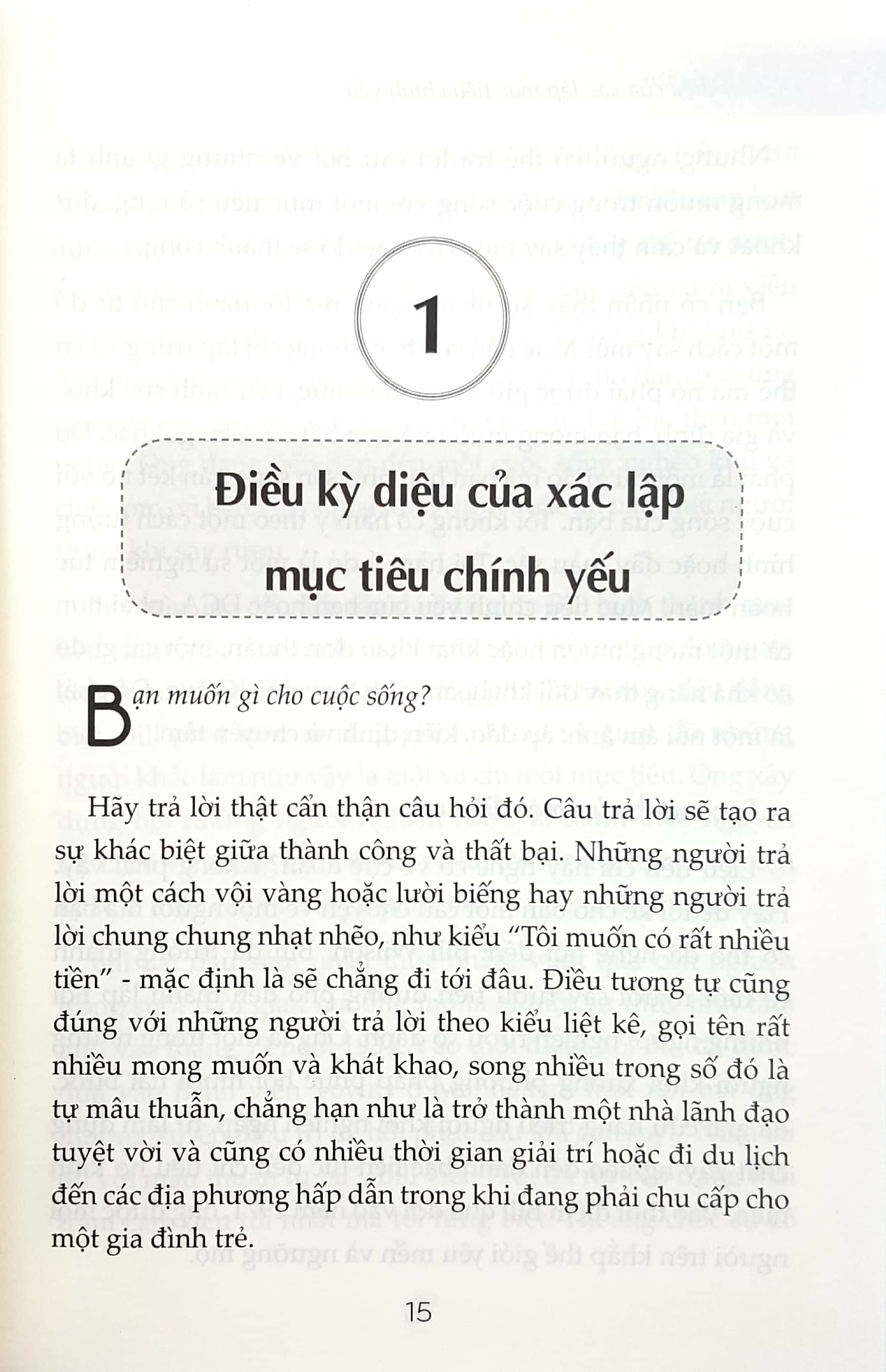 điều kỳ diệu của xác lập mục tiêu chính yếu