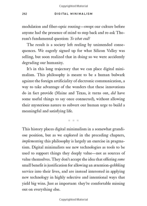 digital minimalism: choosing a focused life in a noisy world