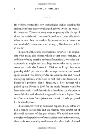 digital minimalism: choosing a focused life in a noisy world