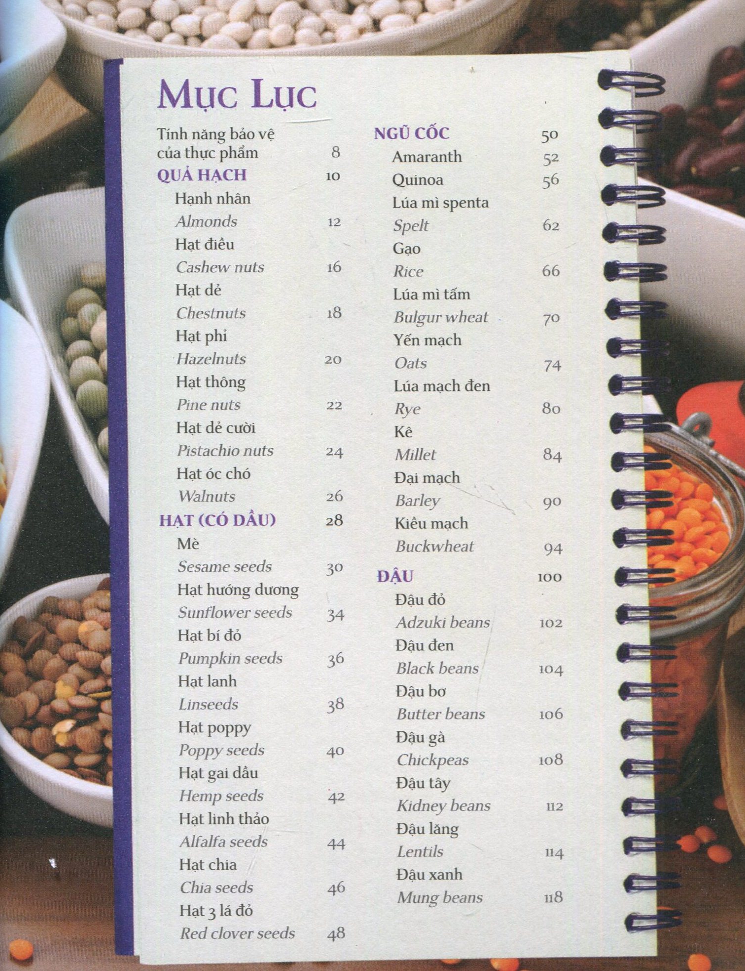 dinh dưỡng chữa bệnh - đậu, hạt & ngũ cốc