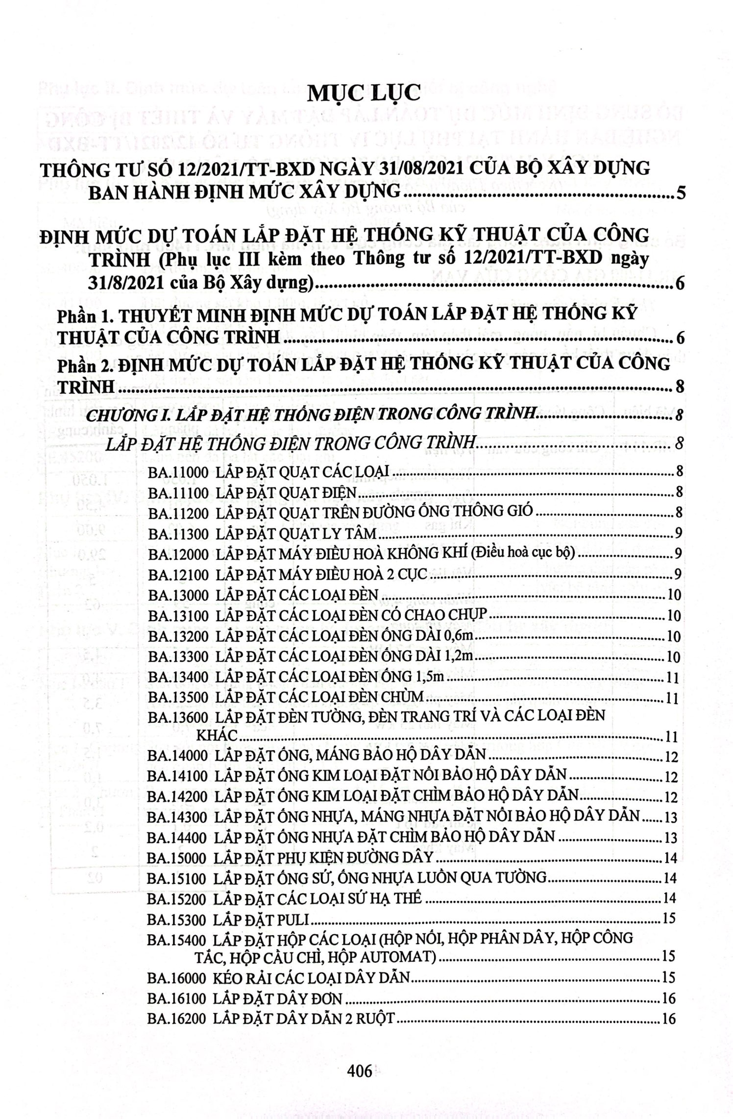 định mức dự toán công trình (sửa đổi, bổ sung) - tập 2 - lắp đặt hệ thống kỹ thuật, lắp đặt máy móc và thiết bị công nghiệp