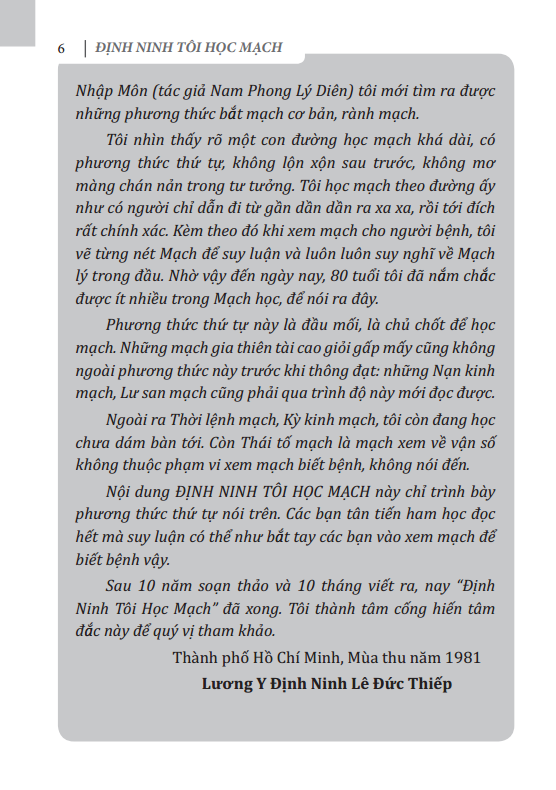 định ninh tôi học mạch