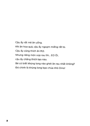 dino bướng bỉnh - không chịu ăn rau (tái bản 2023)