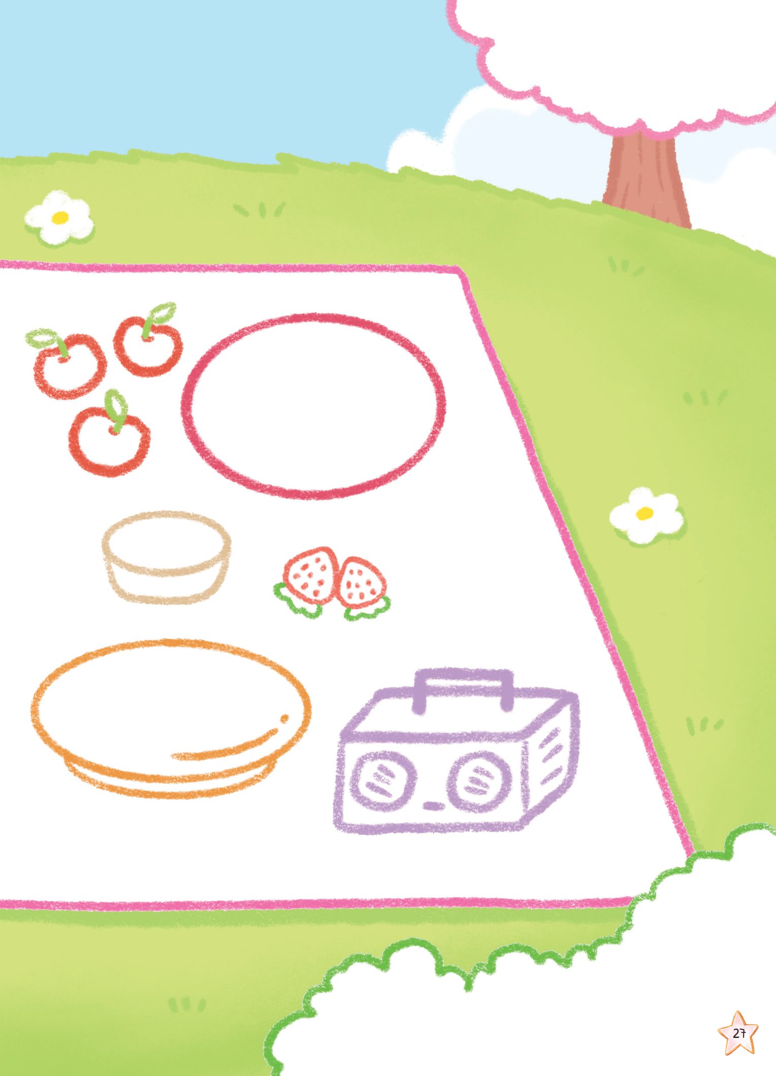 dino tập vẽ - 4 bước vẽ đơn giản - đồ ăn