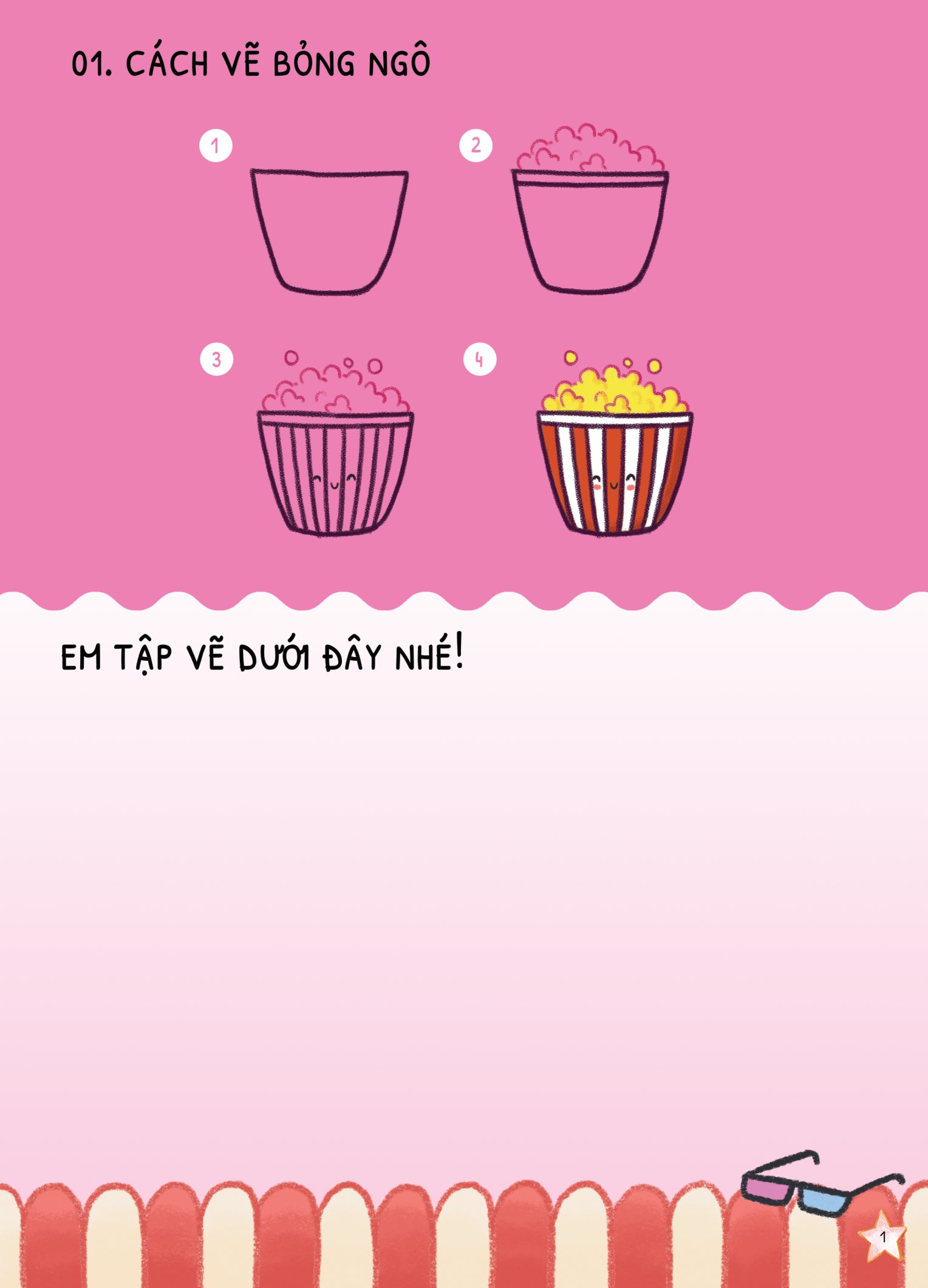 dino tập vẽ - 4 bước vẽ đơn giản - đồ ăn