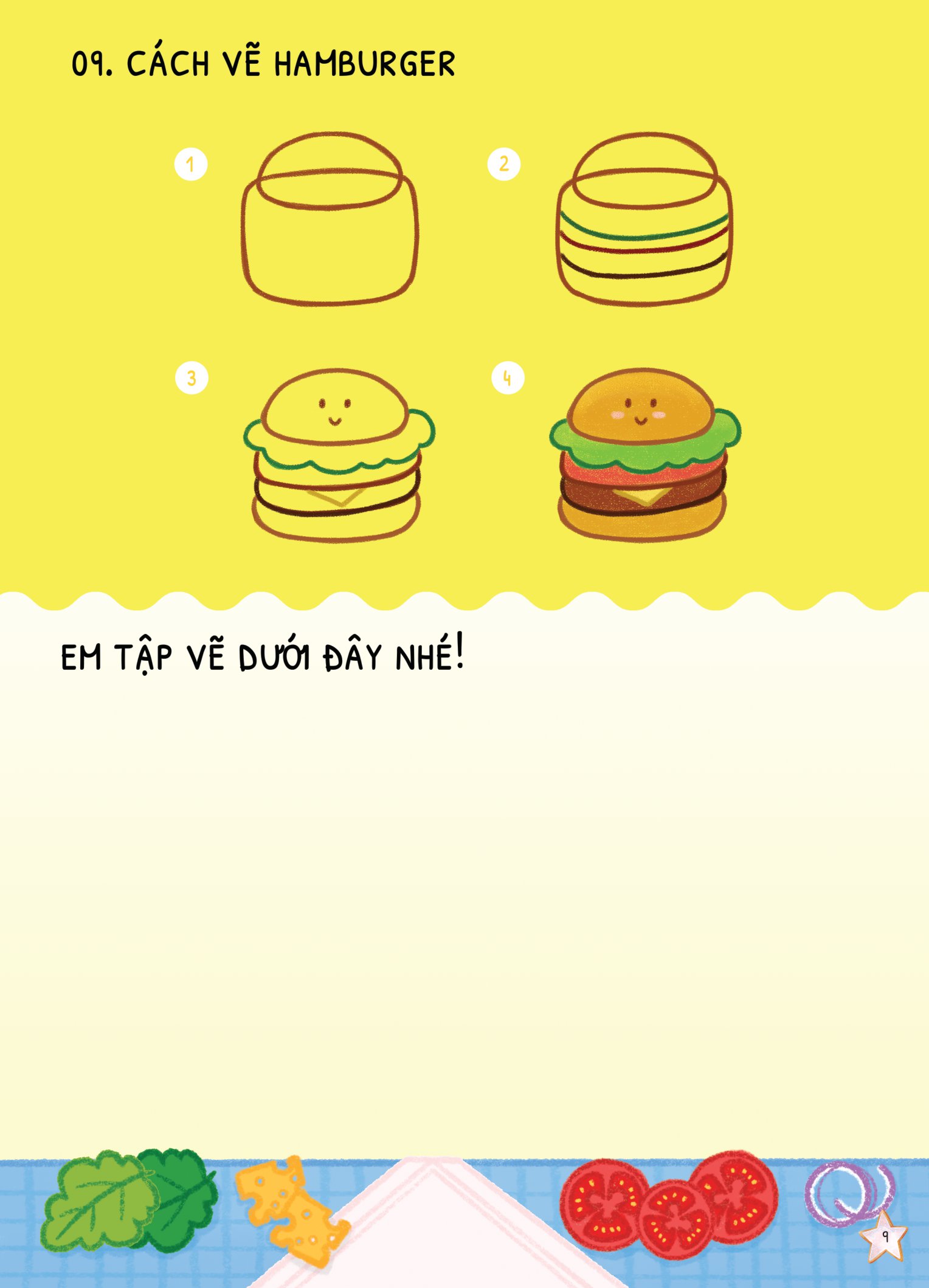 dino tập vẽ - 4 bước vẽ đơn giản - đồ ăn