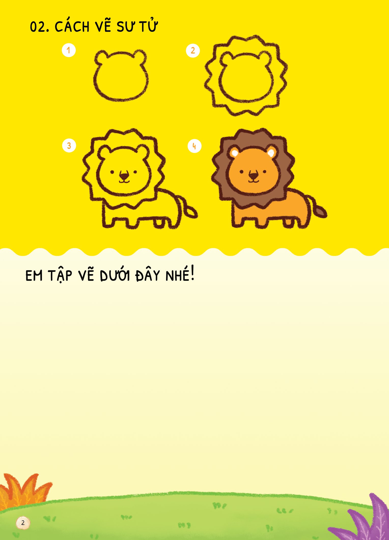 dino tập vẽ - 4 bước vẽ đơn giản - động vật