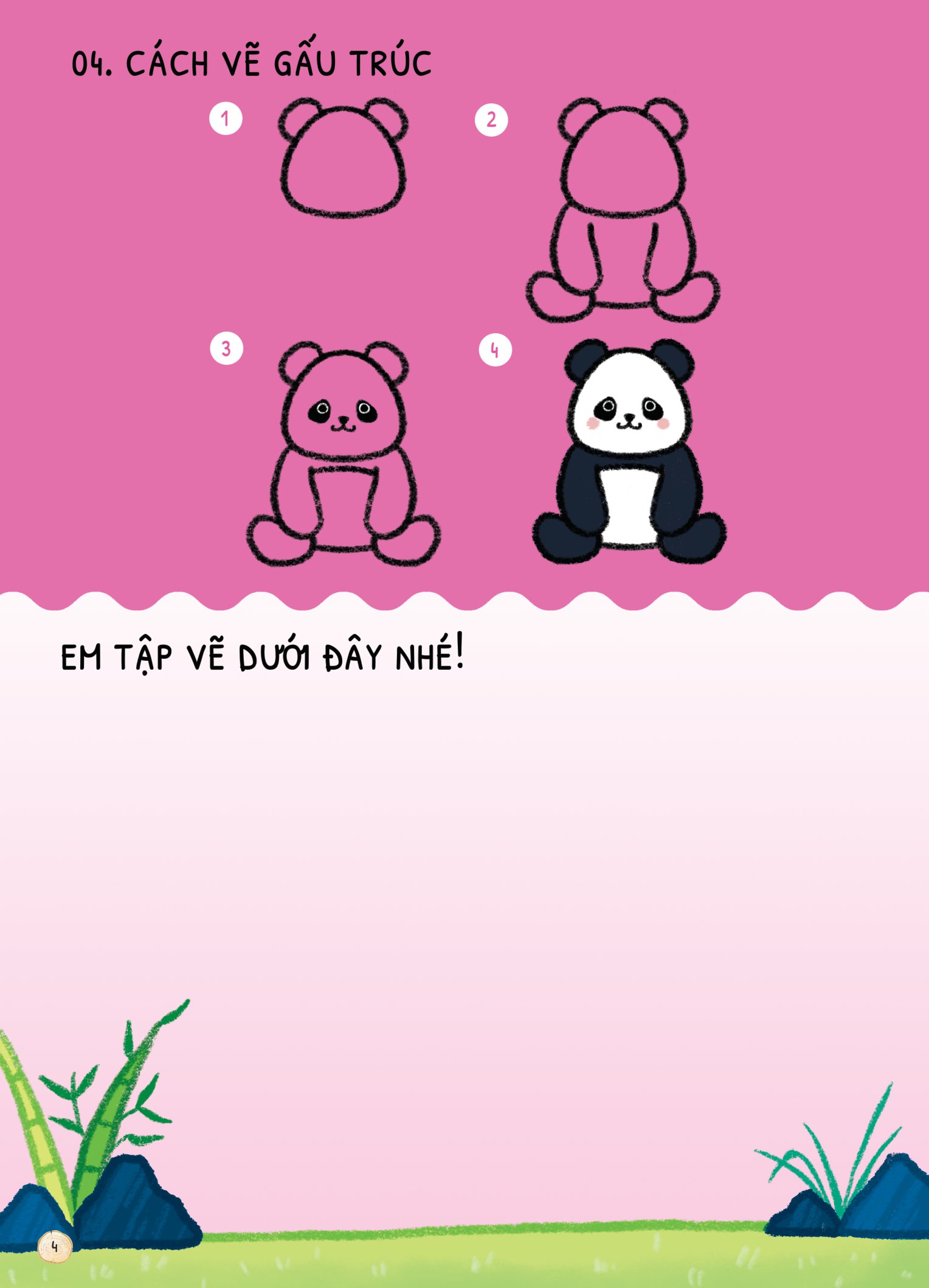 dino tập vẽ - 4 bước vẽ đơn giản - động vật