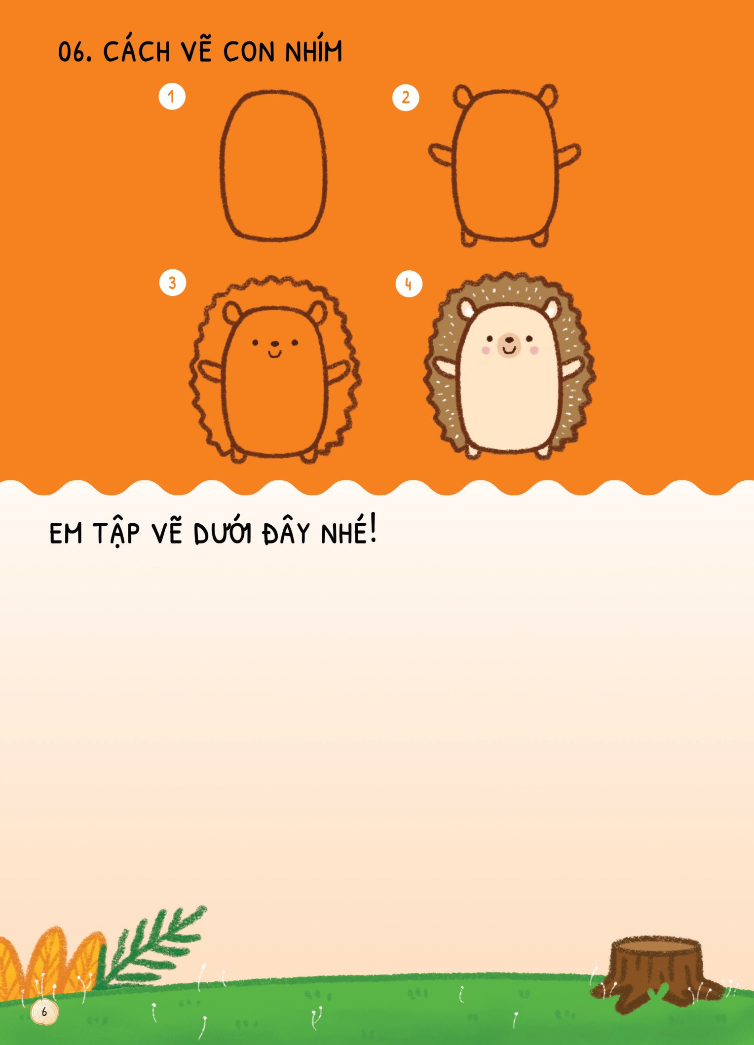 dino tập vẽ - 4 bước vẽ đơn giản - động vật