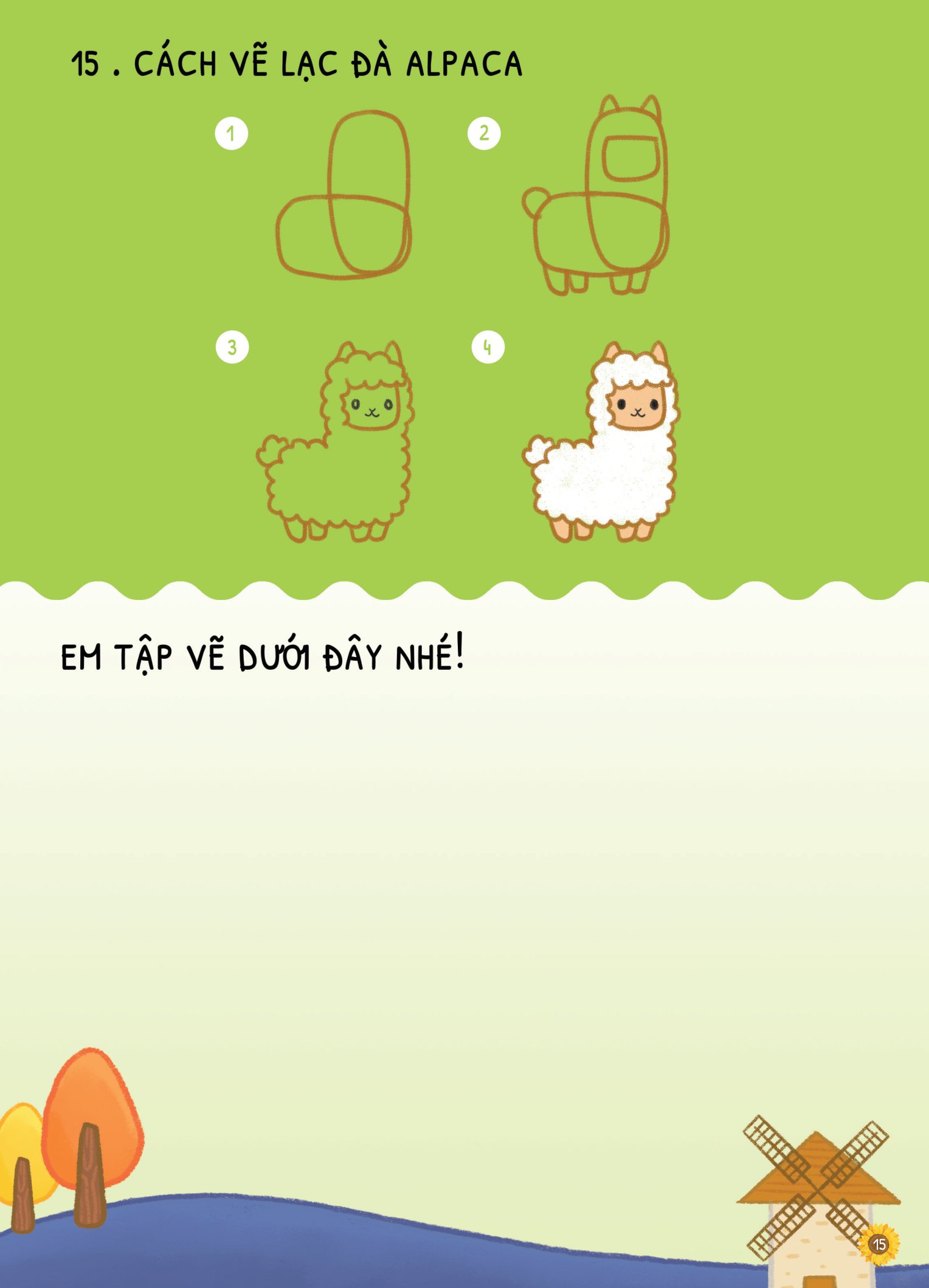 dino tập vẽ - 4 bước vẽ đơn giản - động vật nuôi